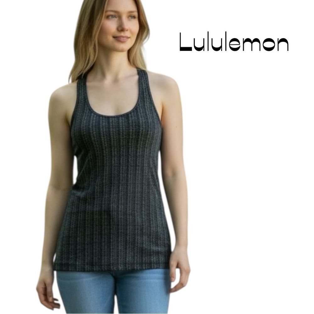 Lululemon Navy Yellow Racer Back Tank Top NWOT Size XS Sporty GorpCore Athletic